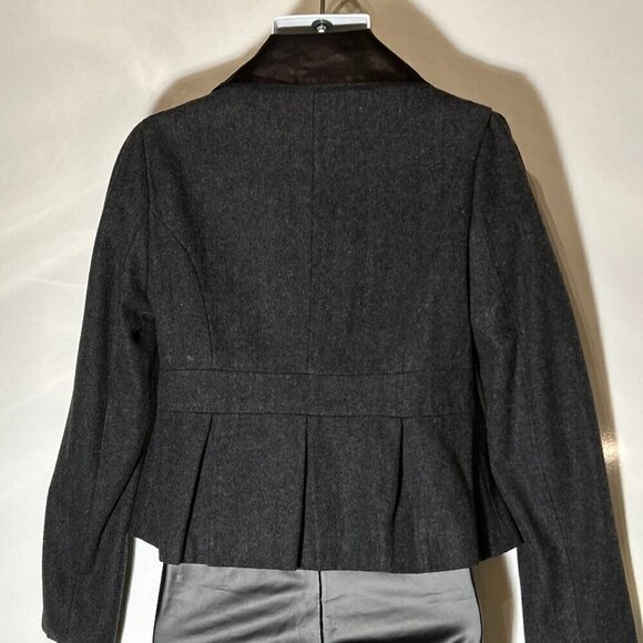 BKE SZ L Gray Wool Vintage Inspired Tuxedo Blazer Rock Star Party Chic Formal - Picture 8 of 12